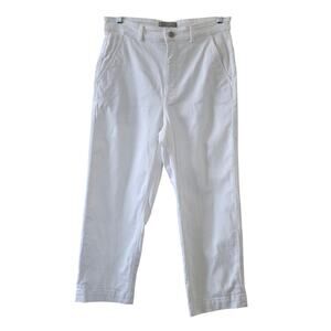 Everlane The Straight Leg Crop White Jeans Womens Size 14 Regular High Rise